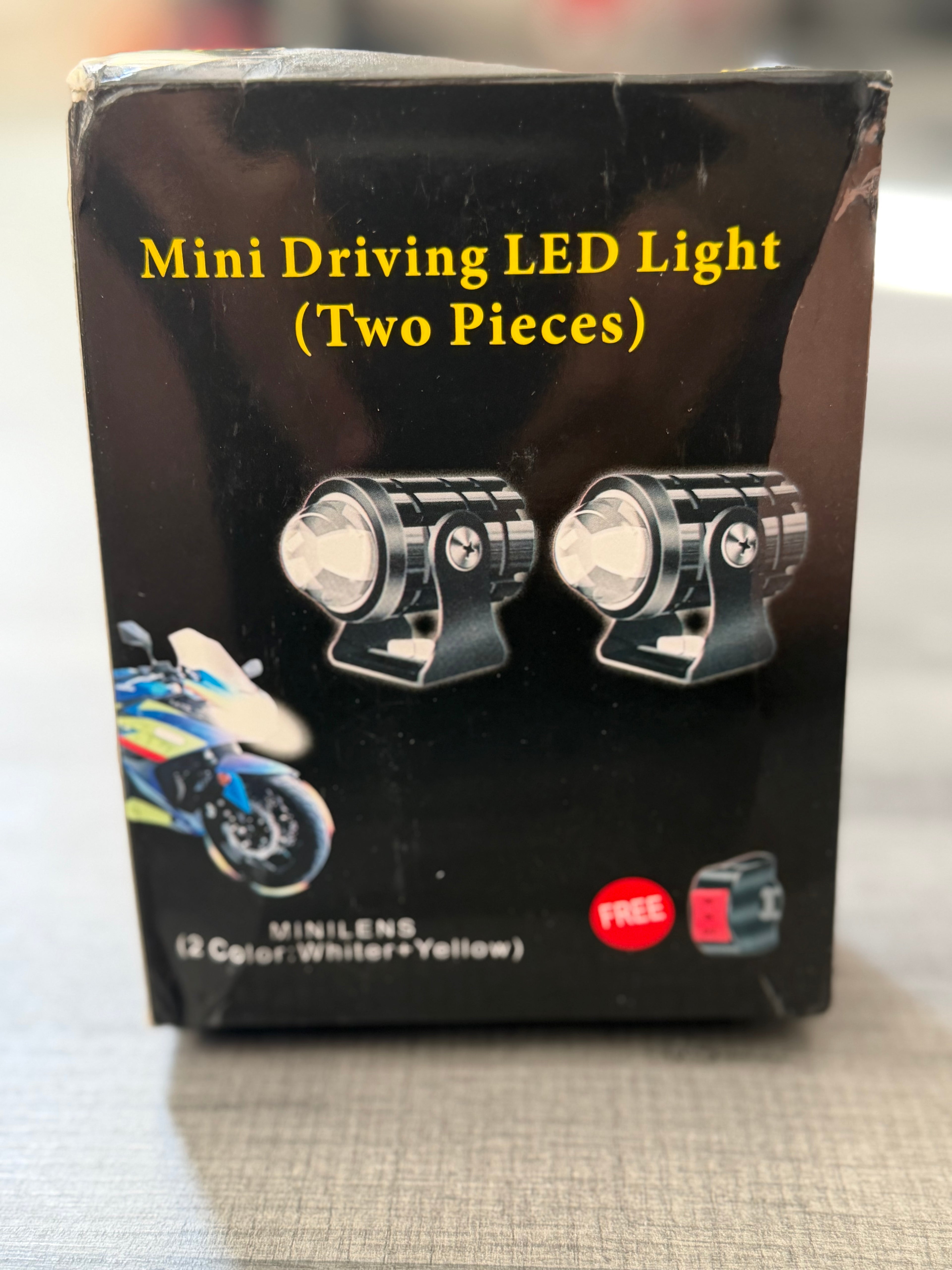 2 Pcs Set Motorcycle LED Headlight Motorbike Driving Fog Spot Lights With Switch