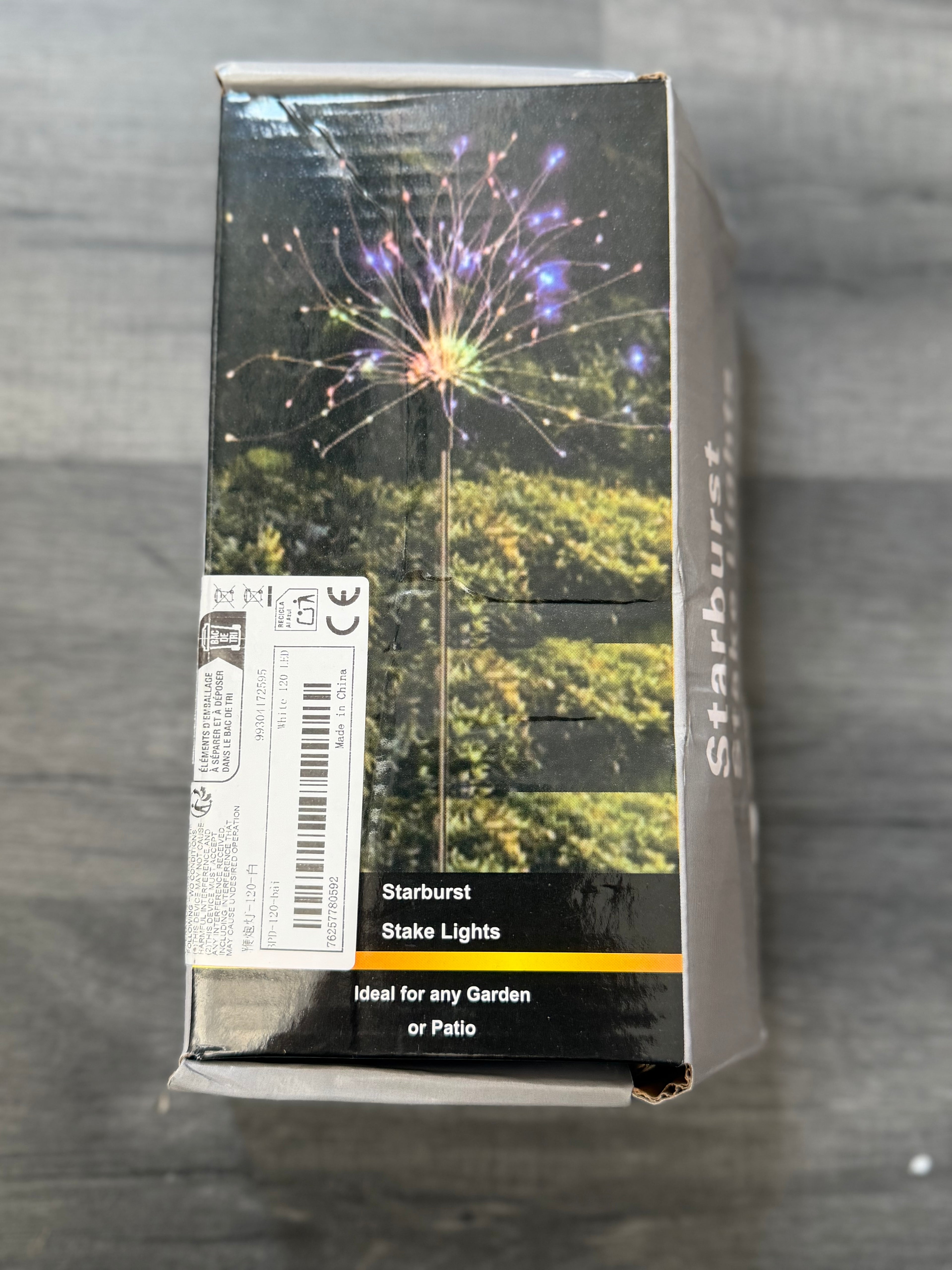 Starburst Outdoor Solar Stake Lights, Warm White LED