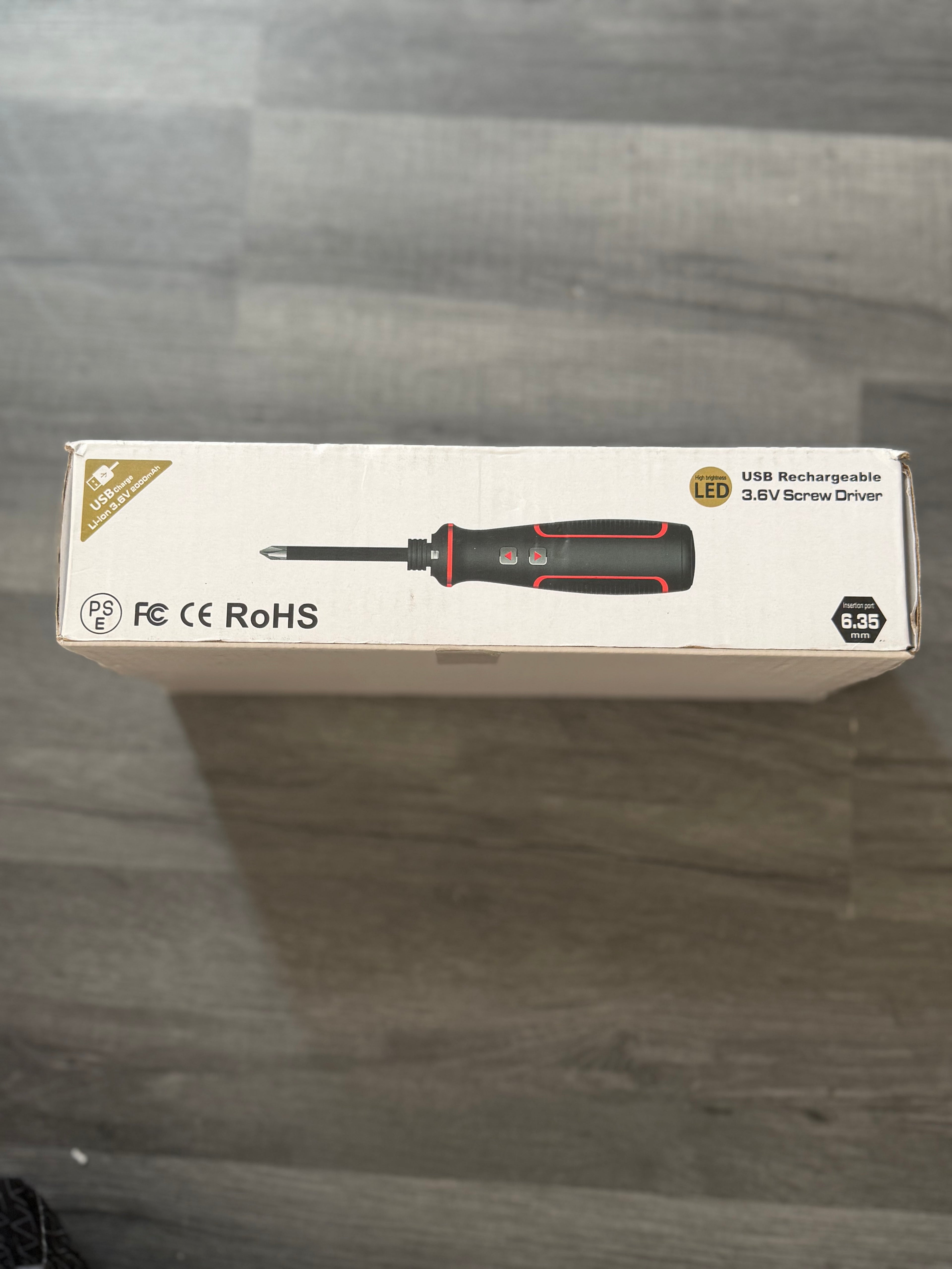 USB Rechargeable 3.6V Electric Screwdriver LED 6.35mm Keyless LSD002