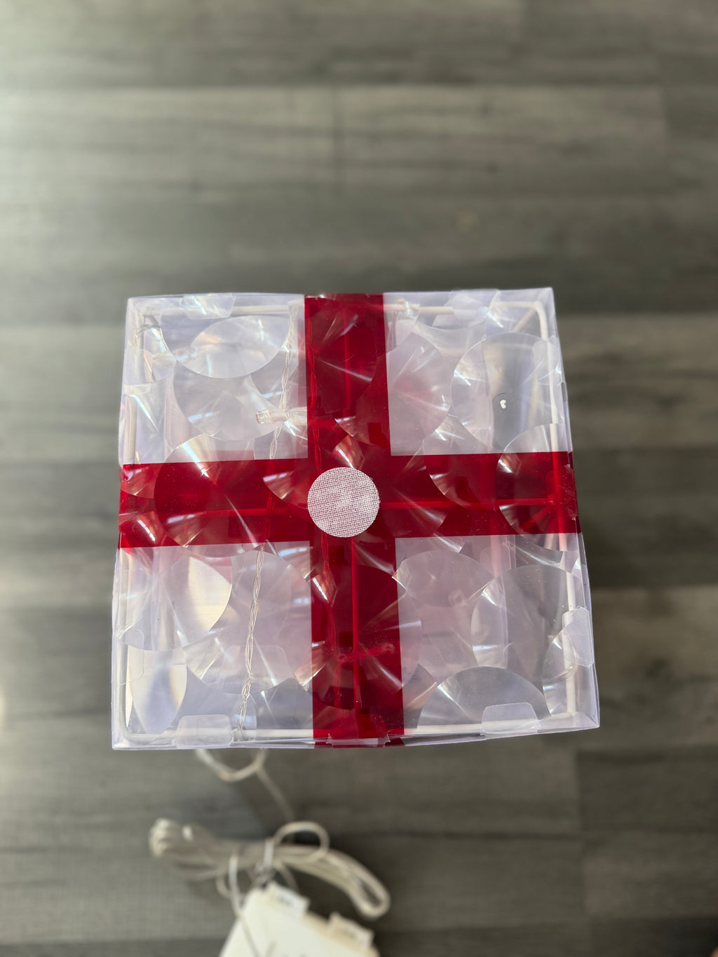 USB Powered LED Gift Box Fairy String Lights, 8 Modes, Red & White, Clear Cord