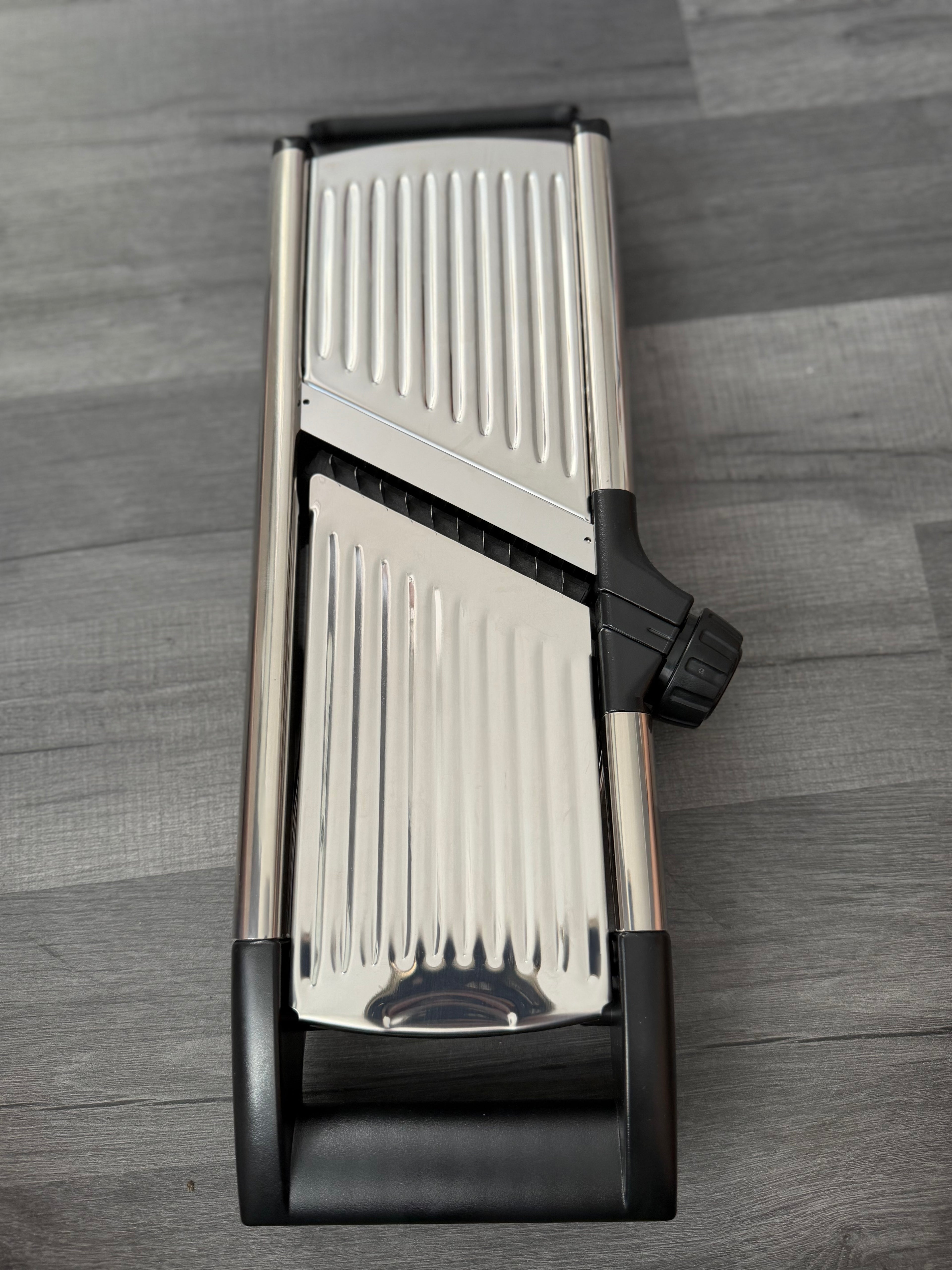 Stainless Steel Adjustable Mandoline Slicer w/ Food Holder, Hand Guard