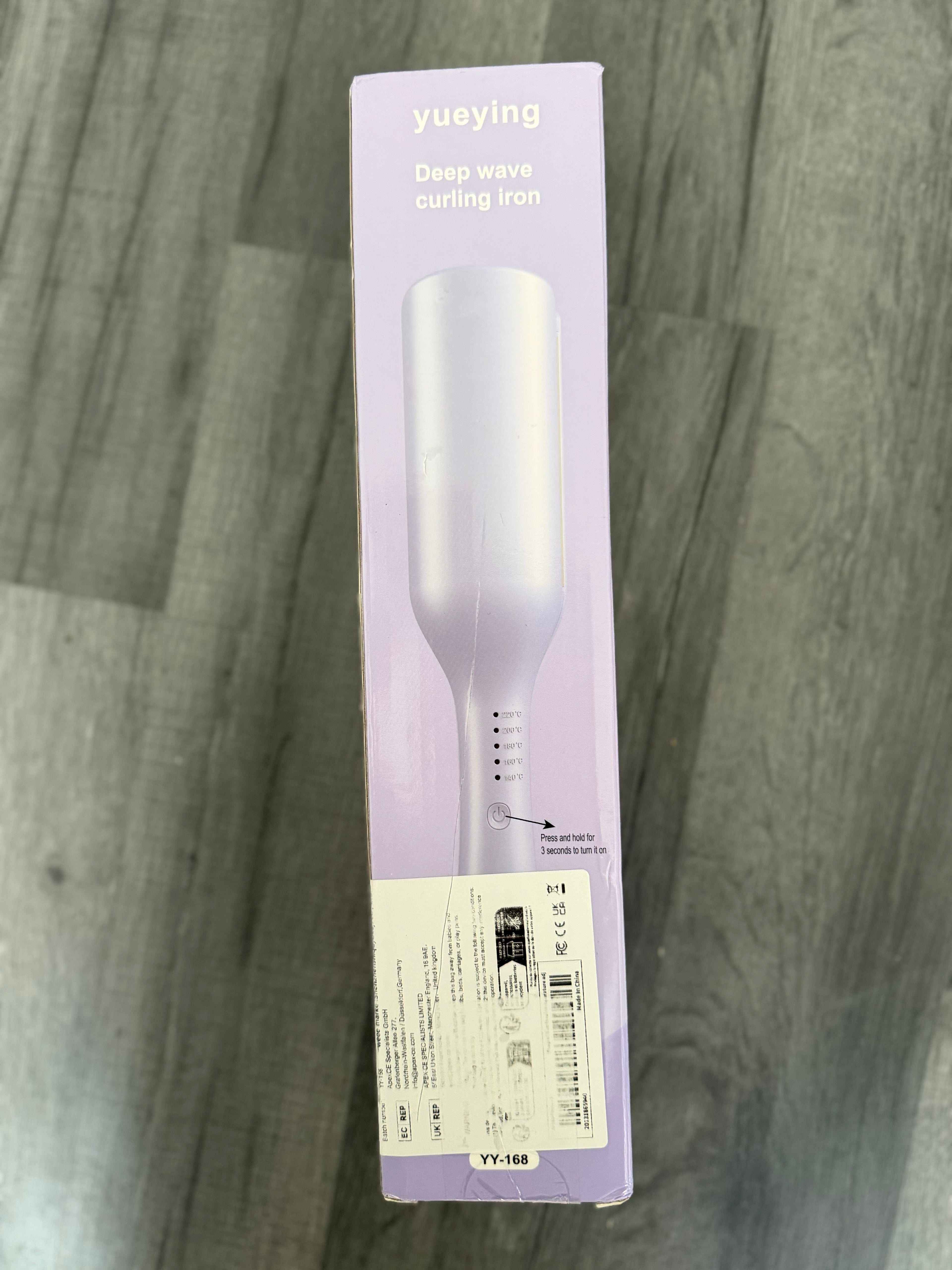 yueying YY-168 25mm Deep Wave Curling Iron, Ceramic, 220°C, Travel