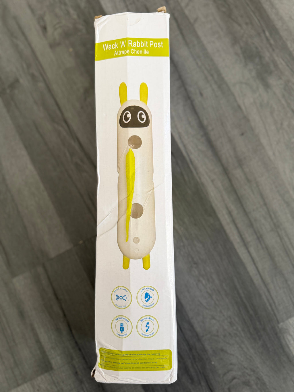 Wack 'A' Rabbit Post Interactive Activity Toy for Cats White/Yellow/Black