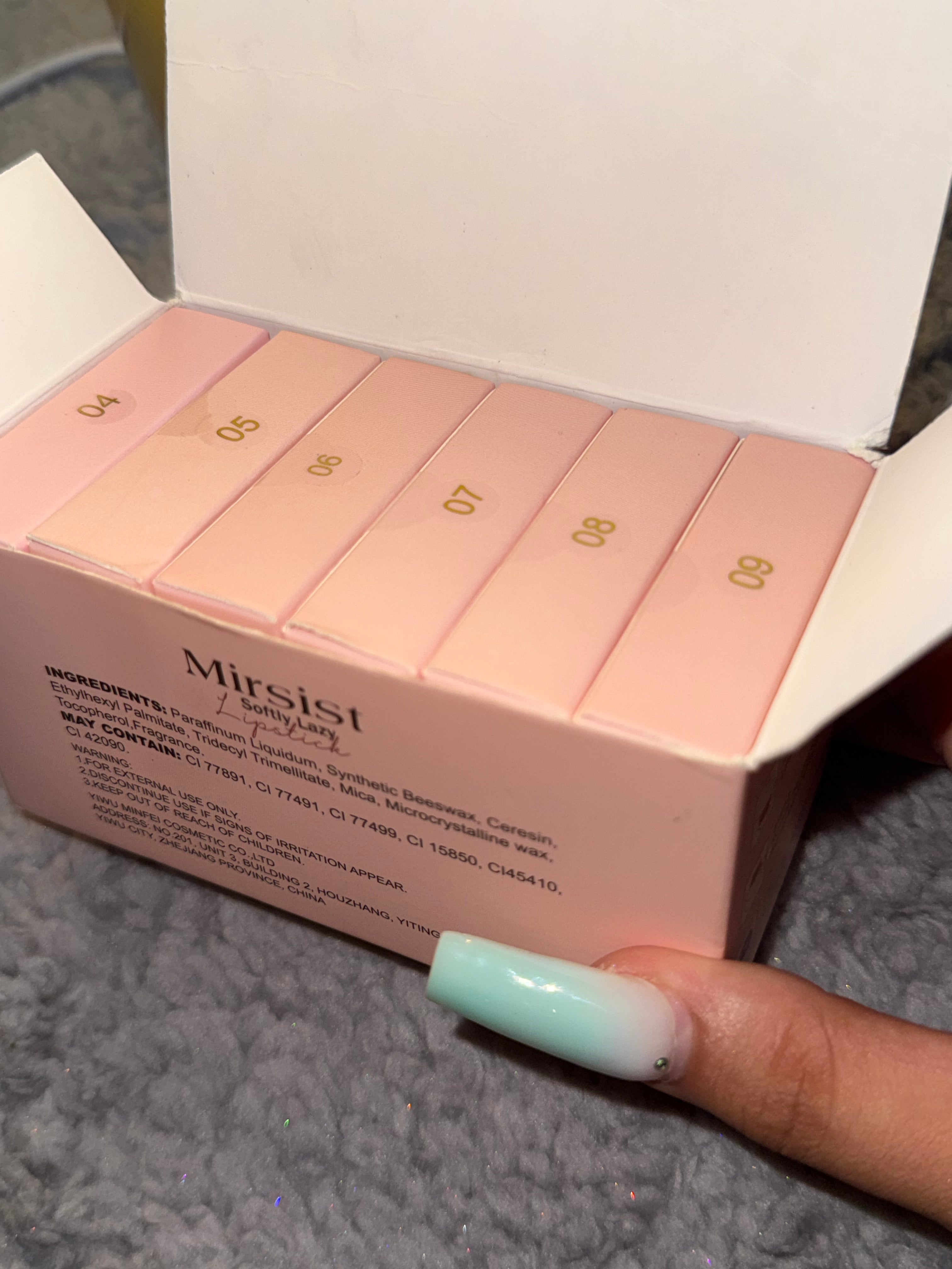 MirSist Softly Lazy Lipstick Set – 6 Matte Lipsticks (Shades 04–09)