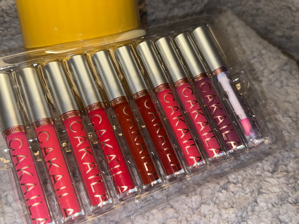 CAKAILA Matte Lipstick & Lip Lacquer Set – 10 Colors