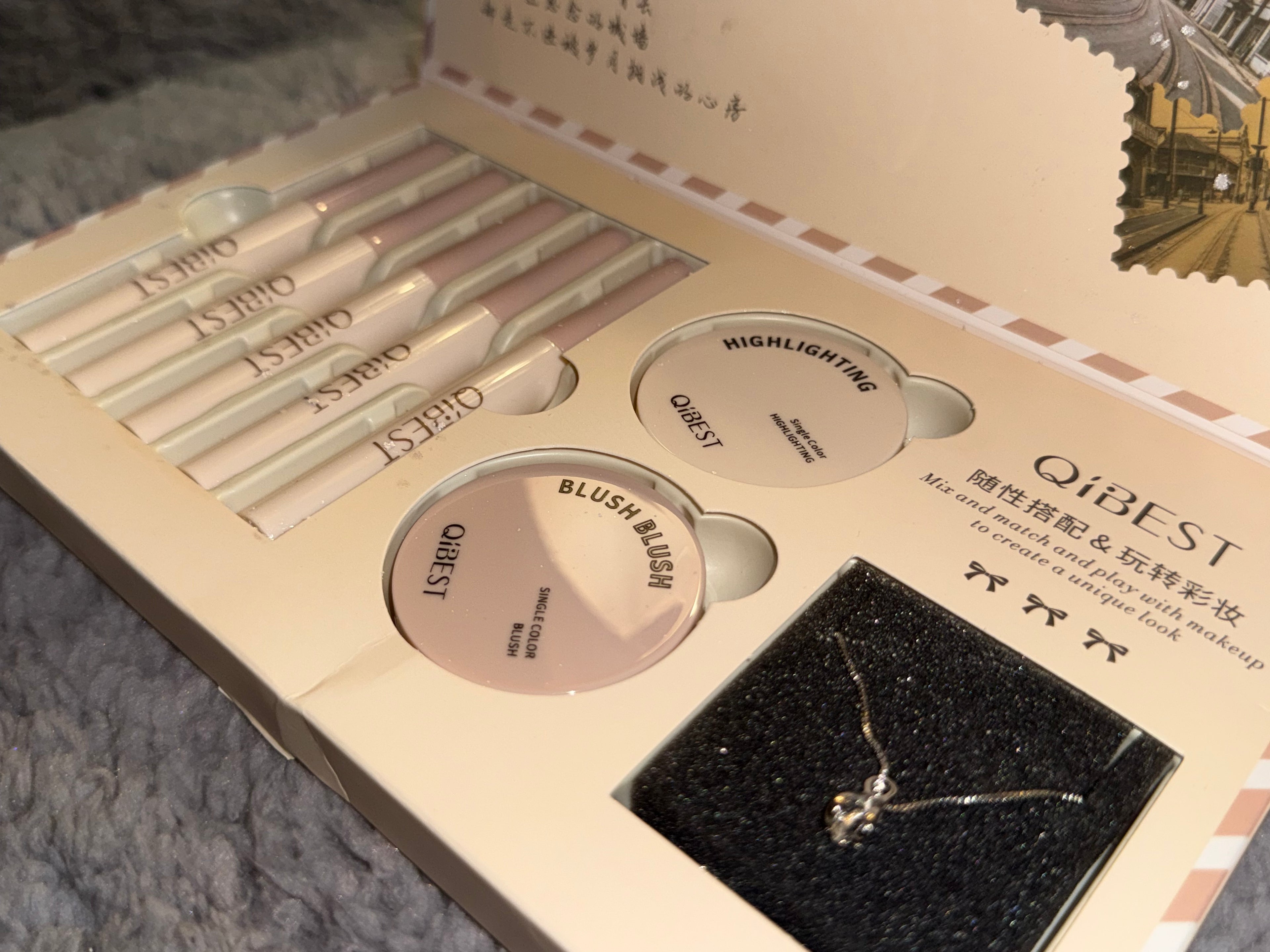 Vintage Postal Makeup Gift Set with Necklace – QiBest