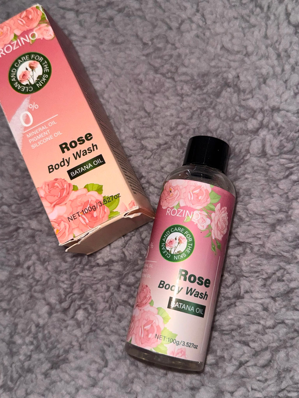 Rozino Rose Body Wash with Batana Oil – Gentle Moisturising Cleanser (100g)