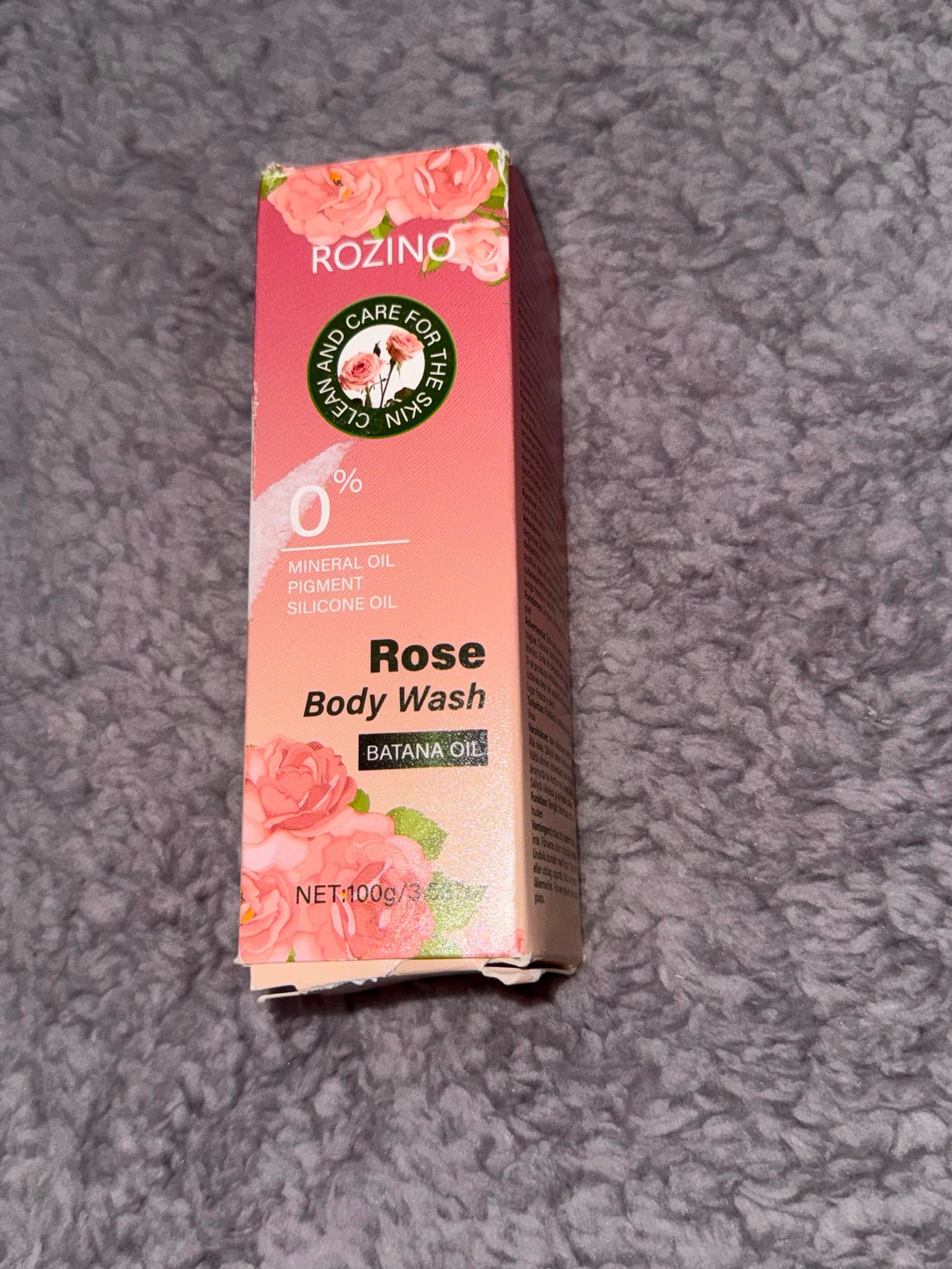 Rozino Rose Body Wash with Batana Oil – Gentle Moisturising Cleanser (100g)
