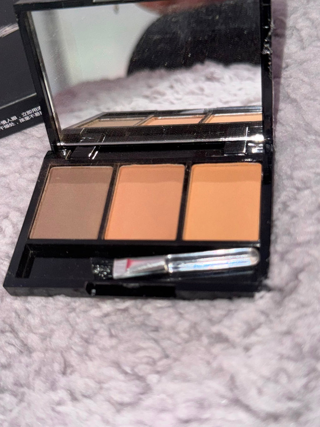 La Meila 3-Color Eyebrow Powder Palette with Mirror & Brush