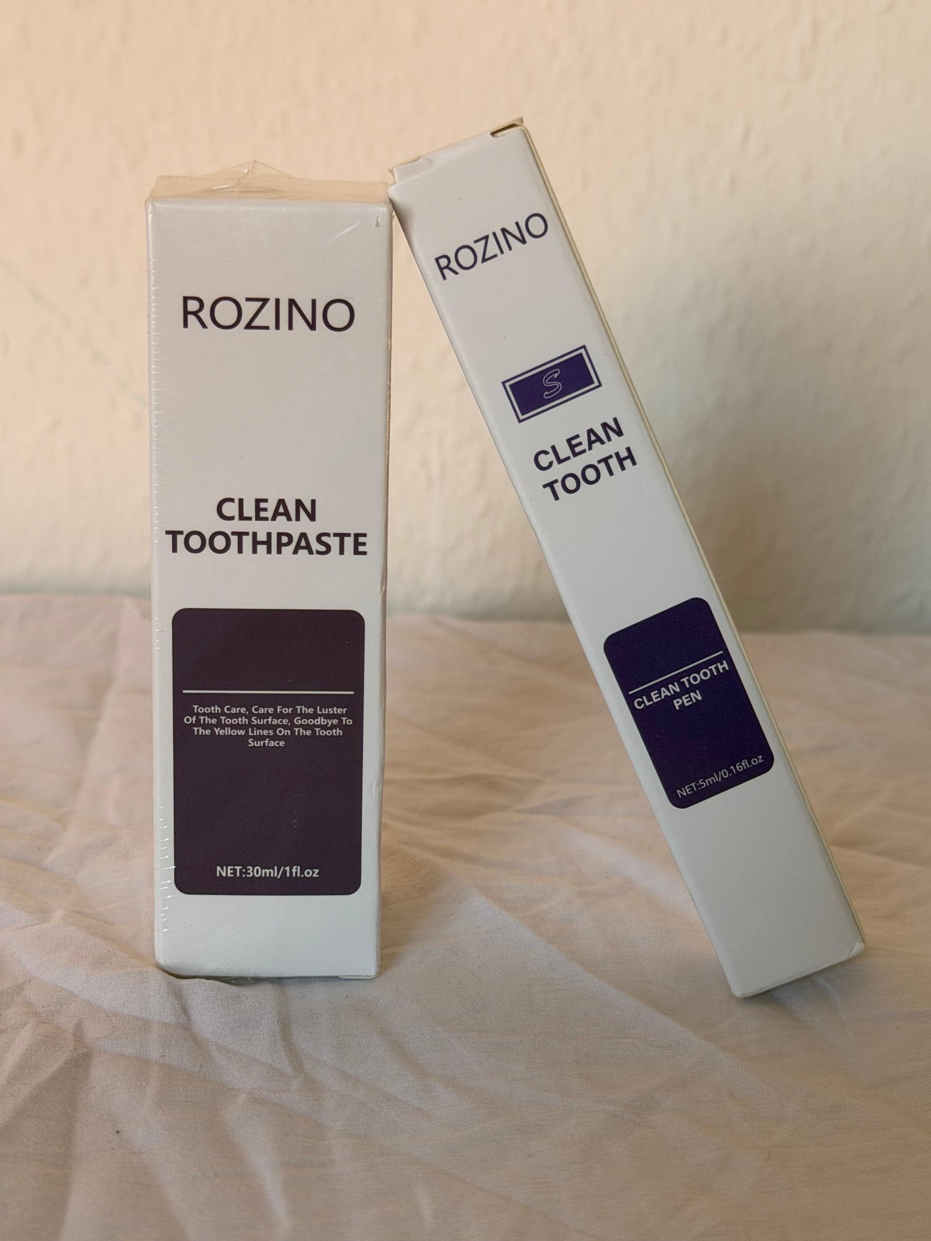 ROZINO Clean Toothpaste & Clean Tooth Whitening Pen Set