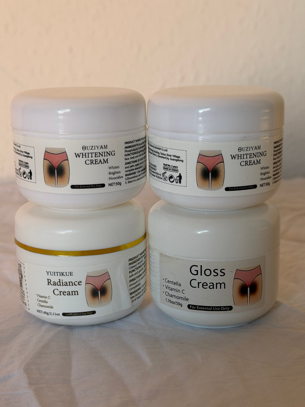 Intimate Area Brightening & Radiance Cream Set – 4 Piece Skincare Collection